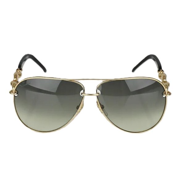 Authentic Gucci Marina Chain Aviator Sunglasses GG 4225/S Gold Black - Picture 6 of 12